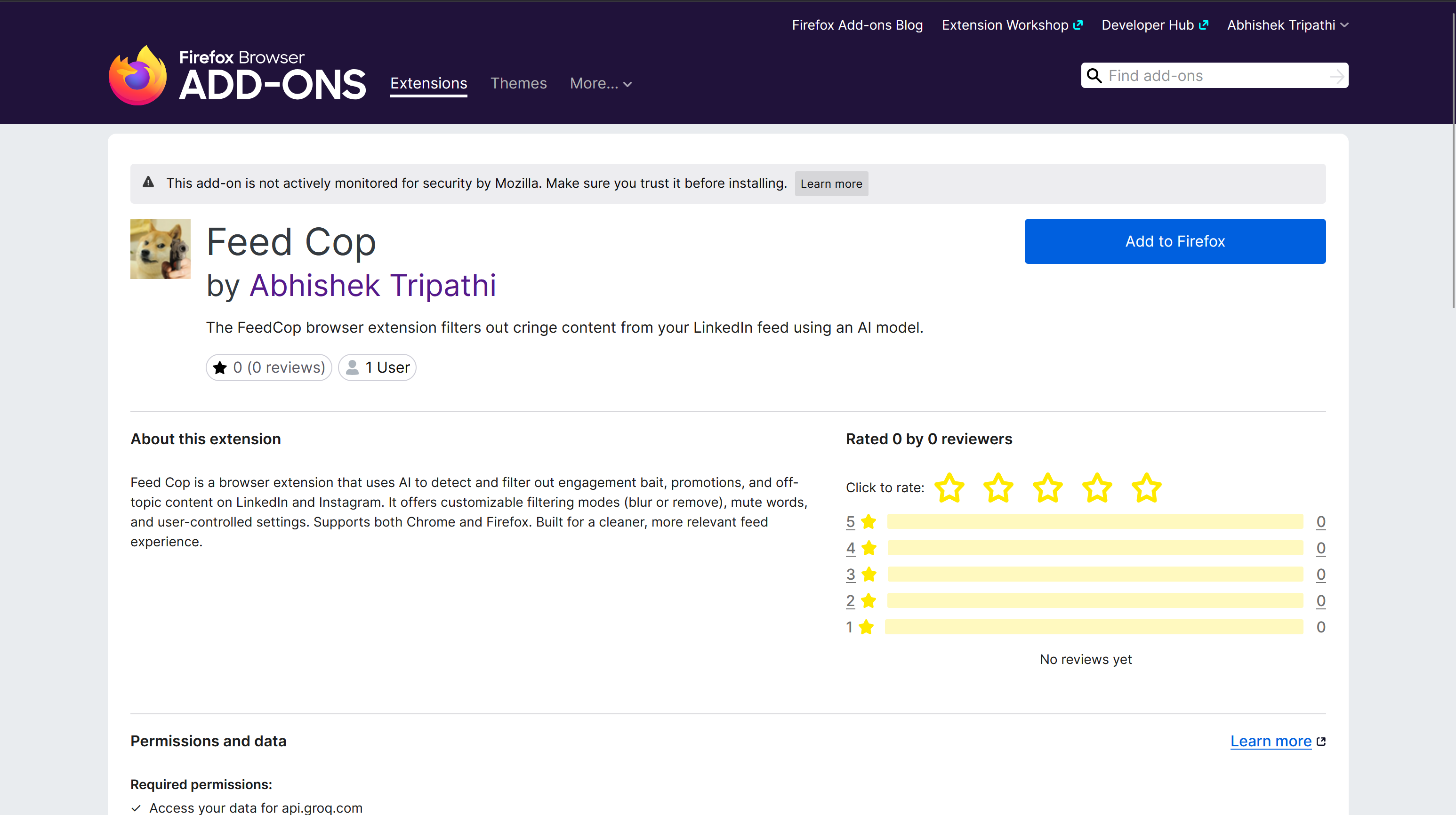 FeedCop Project Screenshot